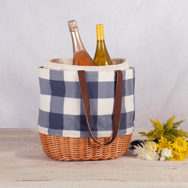 Coronado Canvas and Willow Basket Tote-Picnic Time Family of Brands