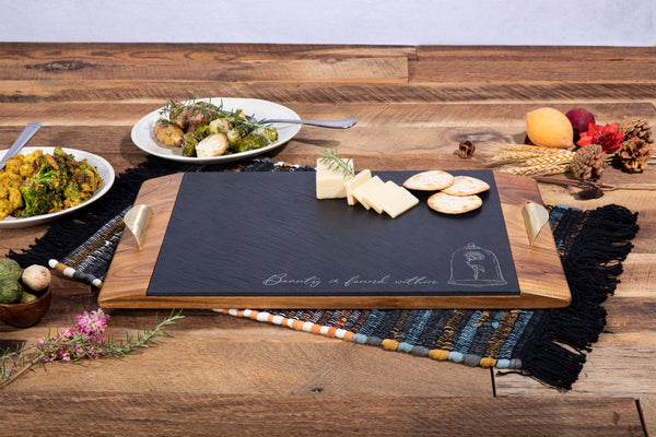 Beauty & the Beast - Covina Acacia and Slate Serving Tray-Picnic Time Family of Brands
