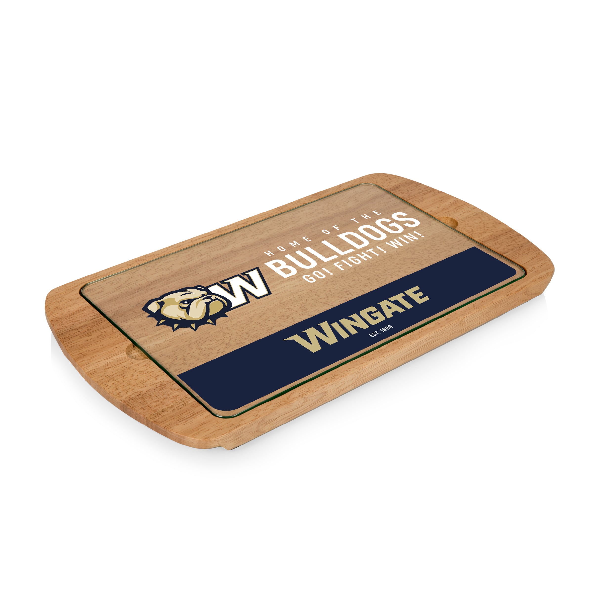Wingate University Bulldogs - Billboard Glass Top Serving Tray-Picnic Time Family of Brands