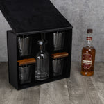 Ambassador Whiskey Box with Decanter and 4 Lowball Glasses
