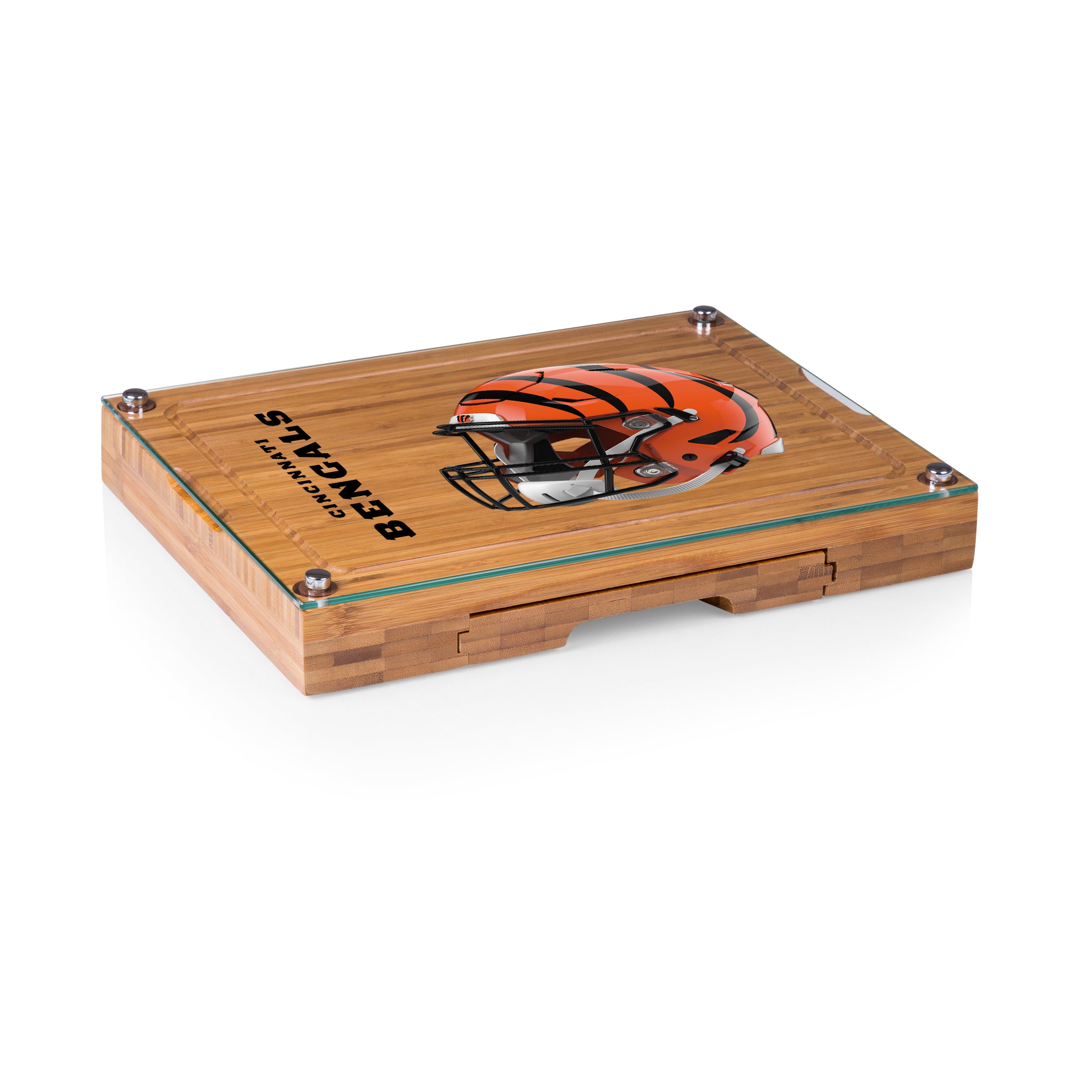 Cincinnati Bengals - Concerto Glass Top Cheese Cutting Board & Tools Set
