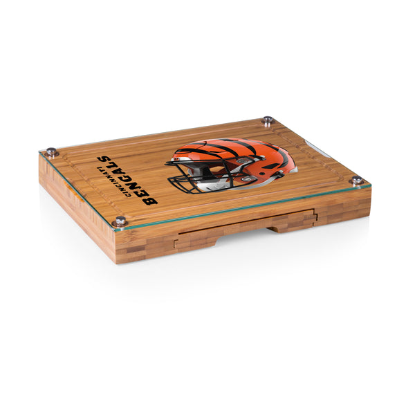 Cincinnati Bengals - Concerto Glass Top Cheese Cutting Board & Tools Set