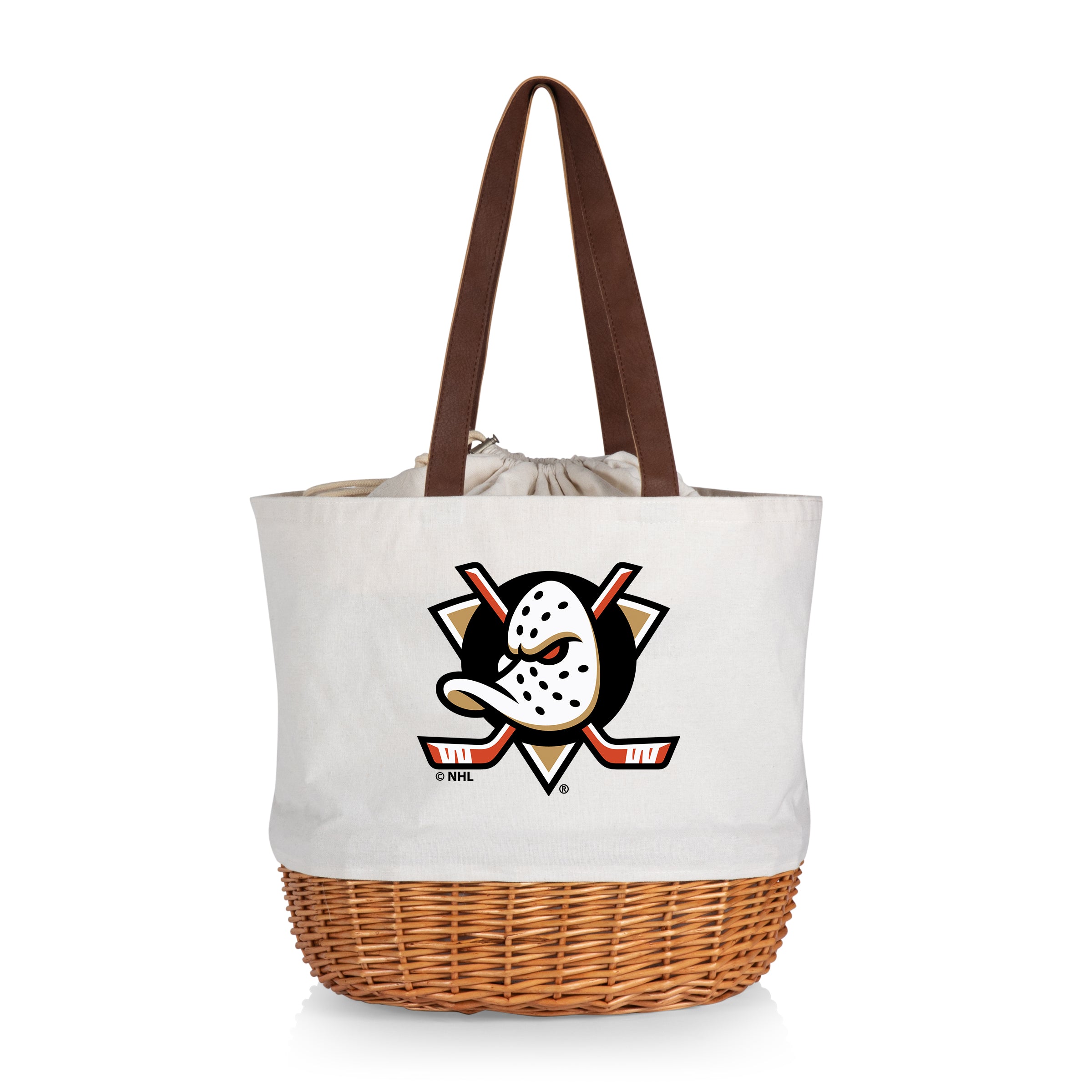 Anaheim Ducks - Coronado Canvas and Willow Basket Tote