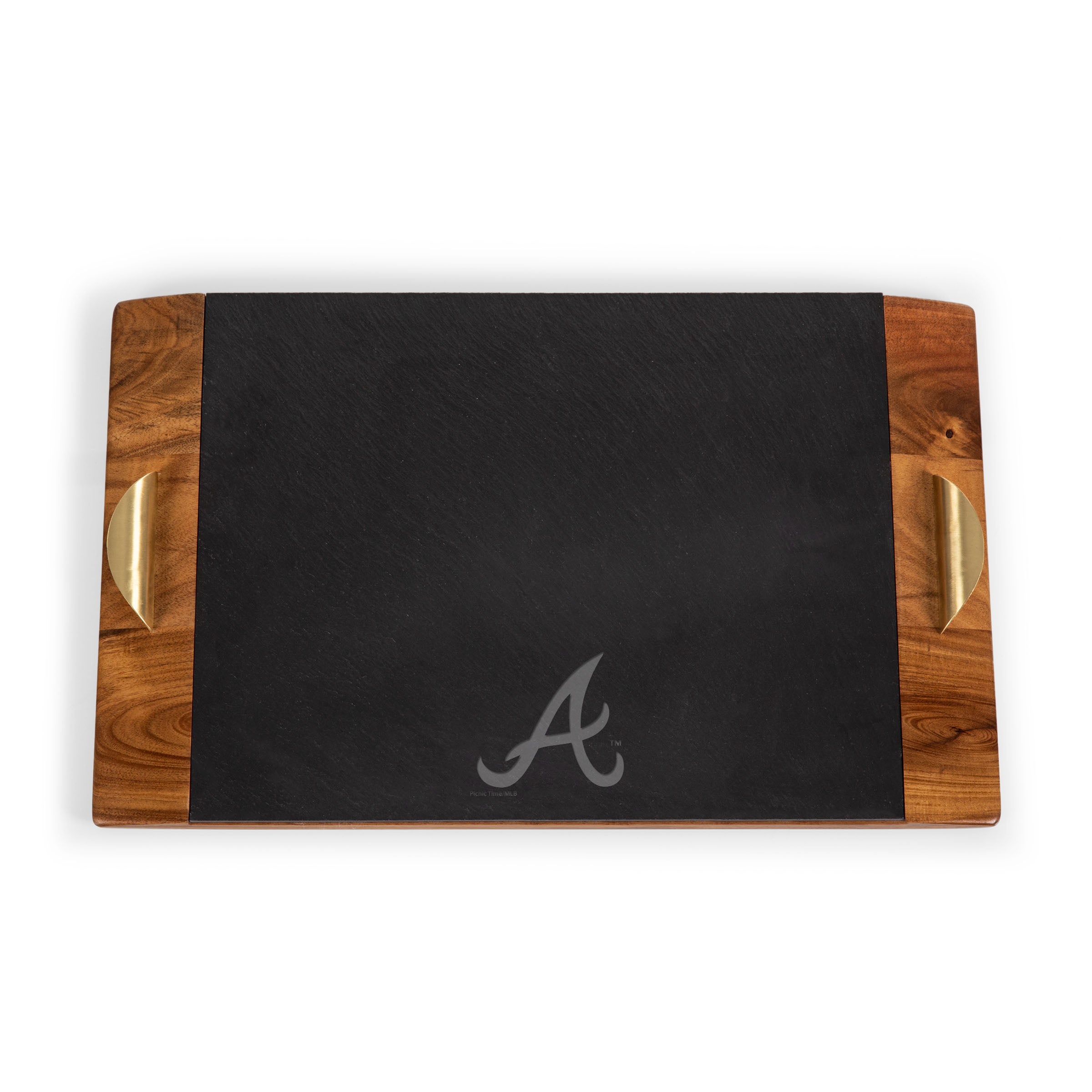 Acacia Wood & Slate Black with Gold Accents