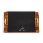 Acacia Wood & Slate Black with Gold Accents
