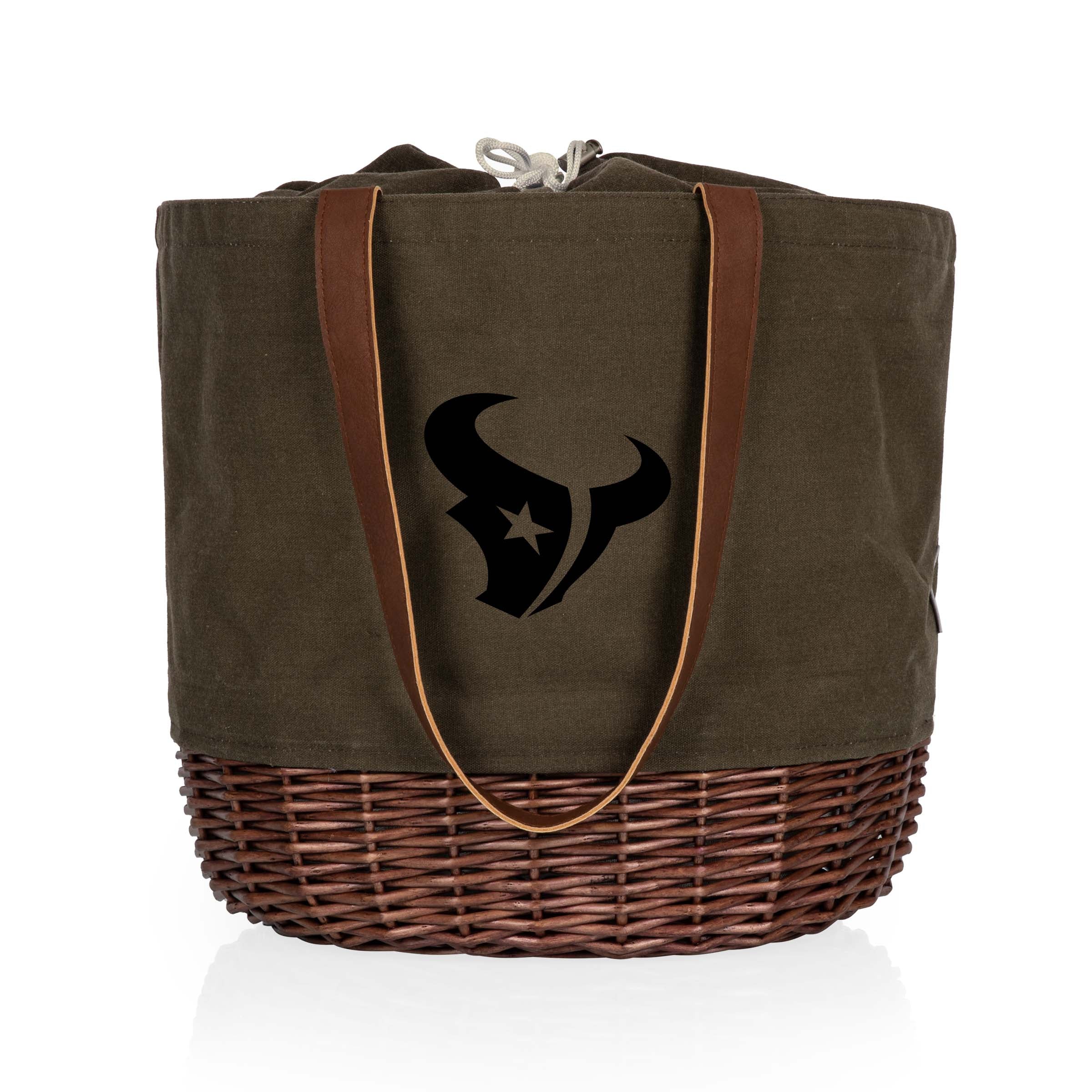 Houston Texans - Coronado Canvas and Willow Basket Tote-Picnic Time Family of Brands