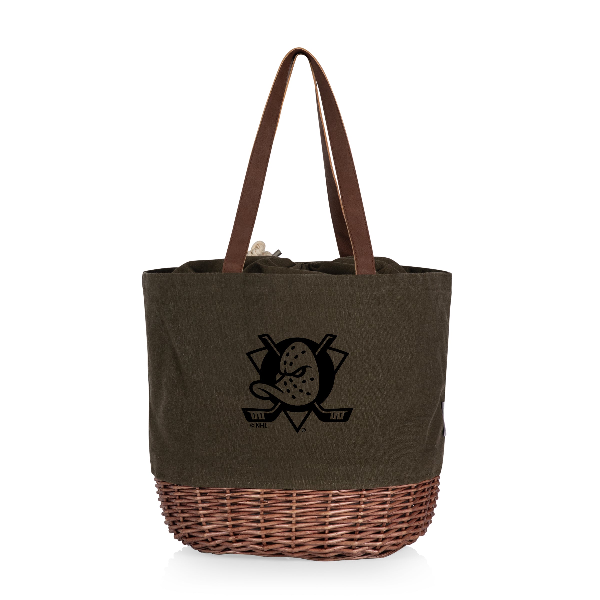 Anaheim Ducks - Coronado Canvas and Willow Basket Tote