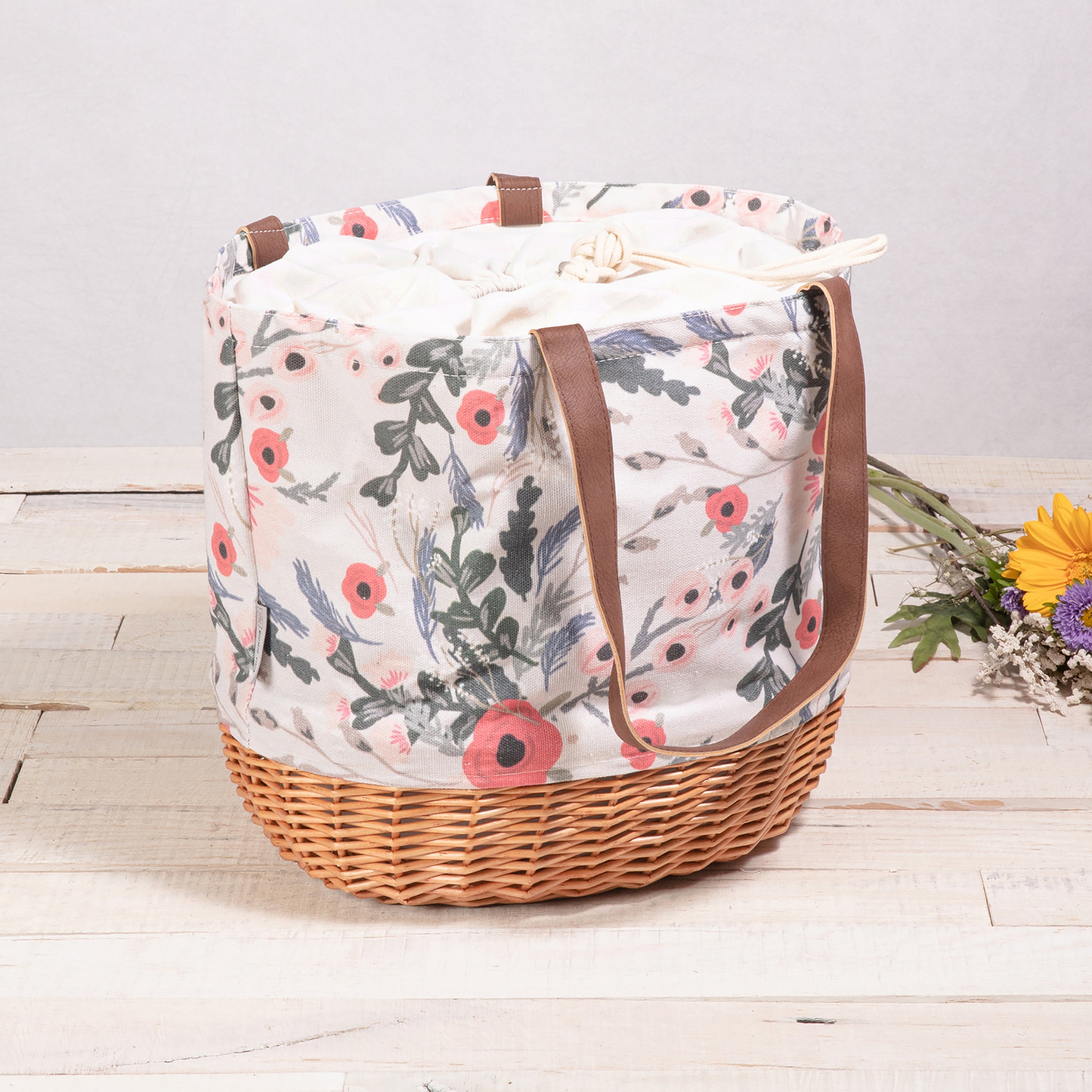 Coronado Canvas and Willow Basket Tote-Picnic Time Family of Brands