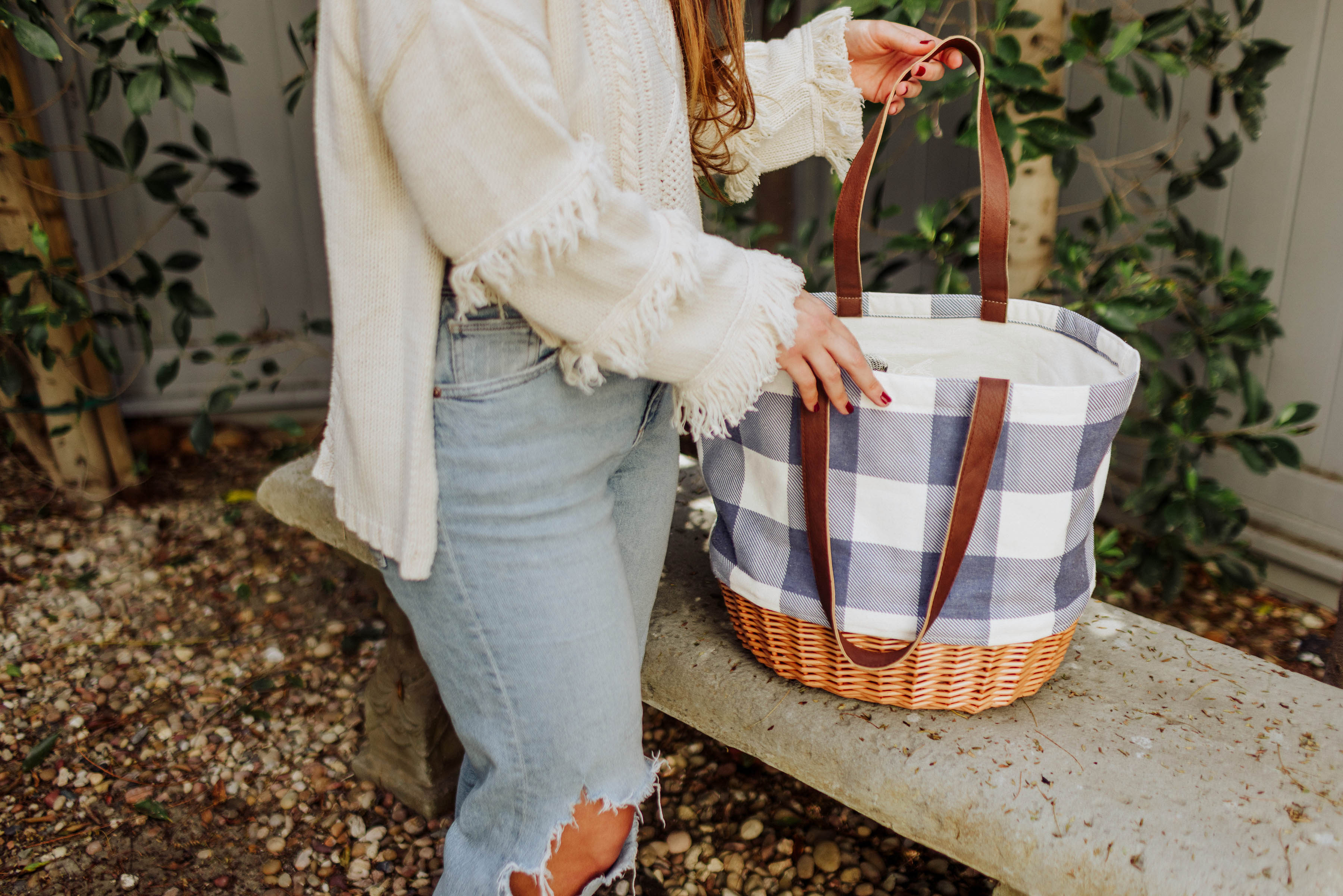 Coronado Canvas and Willow Basket Tote-Picnic Time Family of Brands