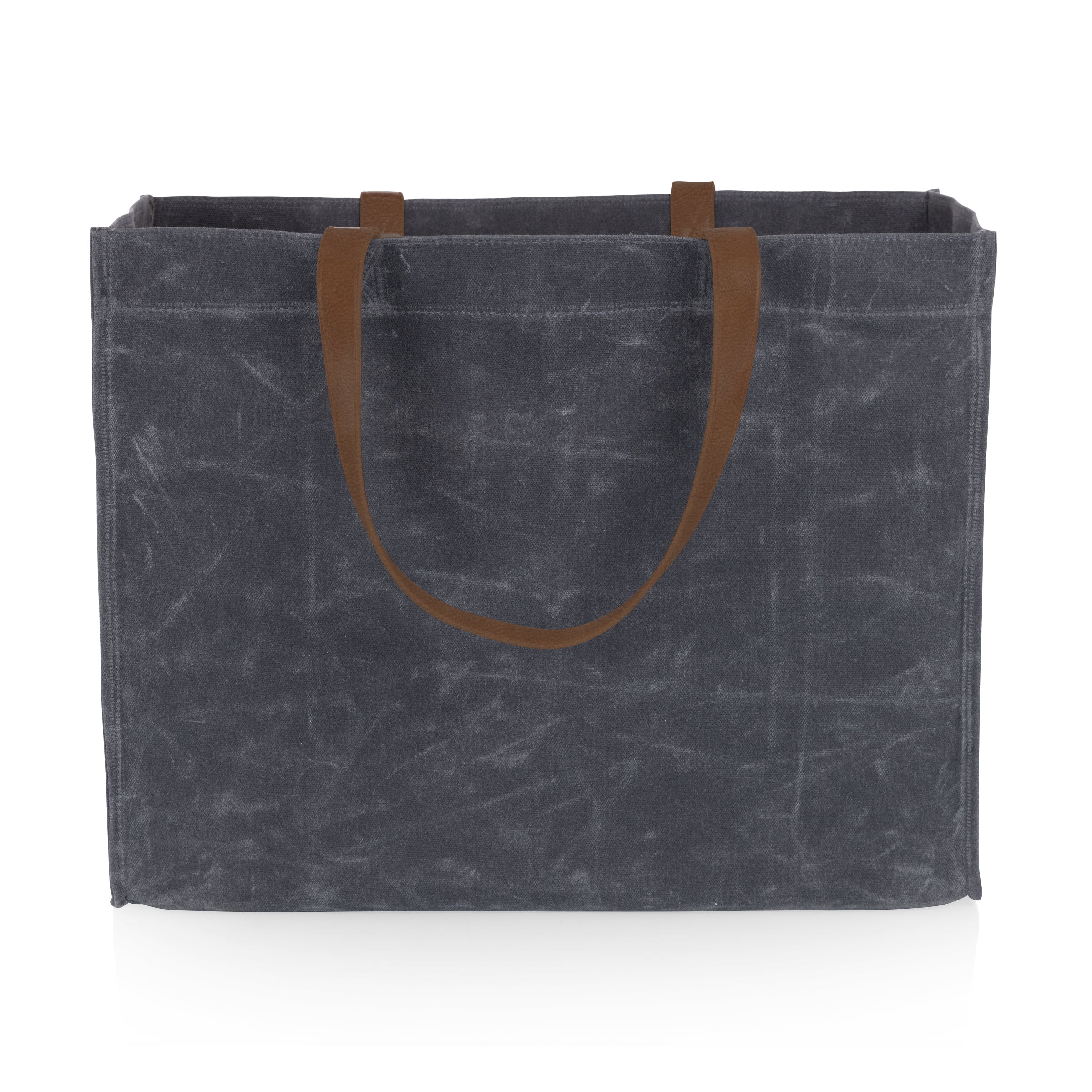 Market Waxed Canvas Tote with Leatherette Handles