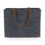 Market Waxed Canvas Tote with Leatherette Handles