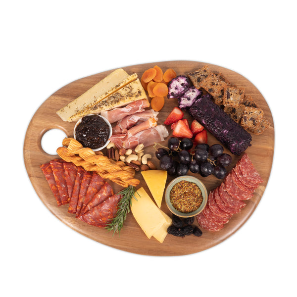 Pebble Shaped Acacia Serving Board 18" x 15"-Picnic Time Family of Brands