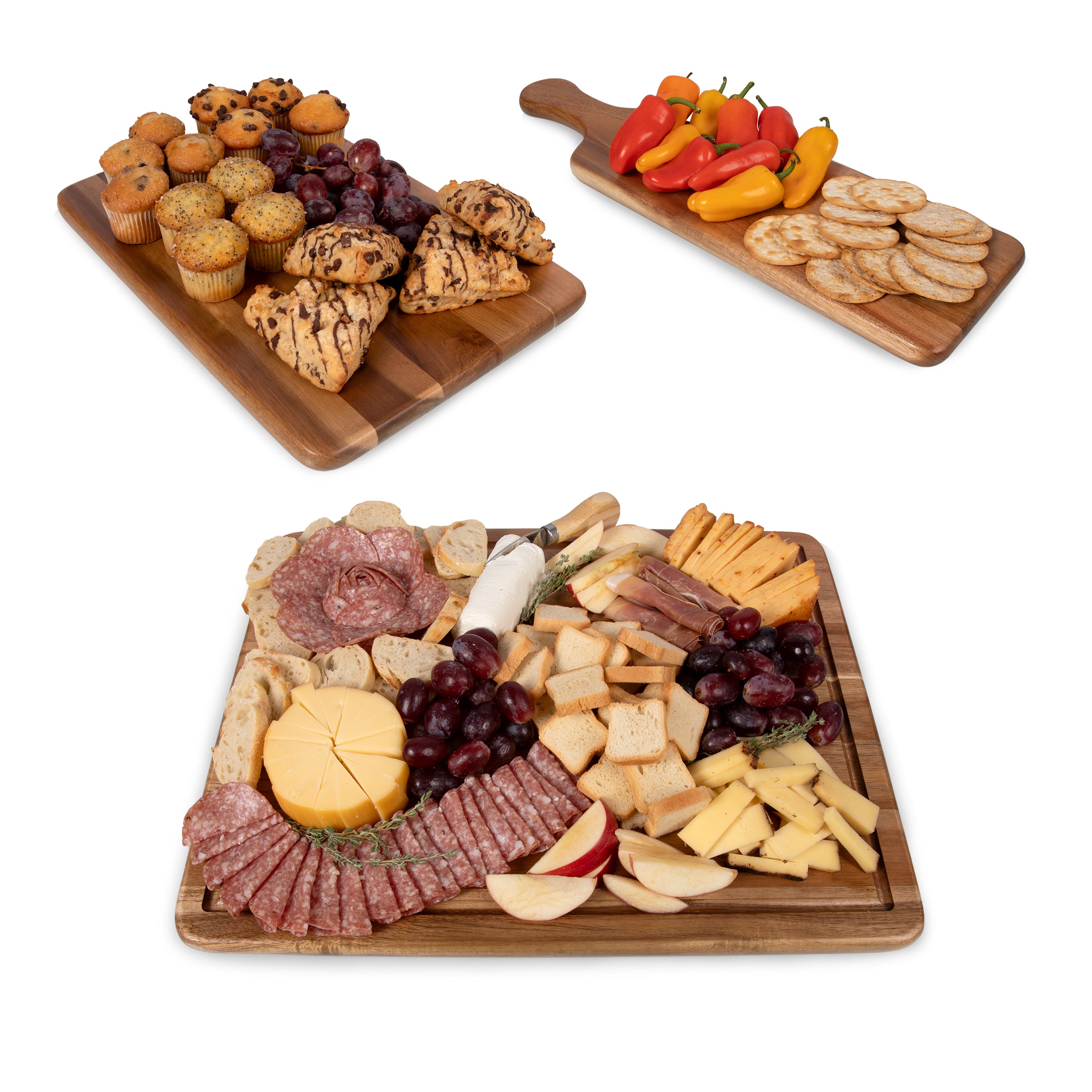 3-Piece Acacia Wood Charcuterie Board Set-Picnic Time Family of Brands