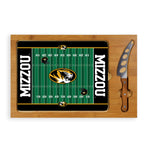 Mizzou Tigers Football Field - Icon Glass Top Cutting Board & Knife Set