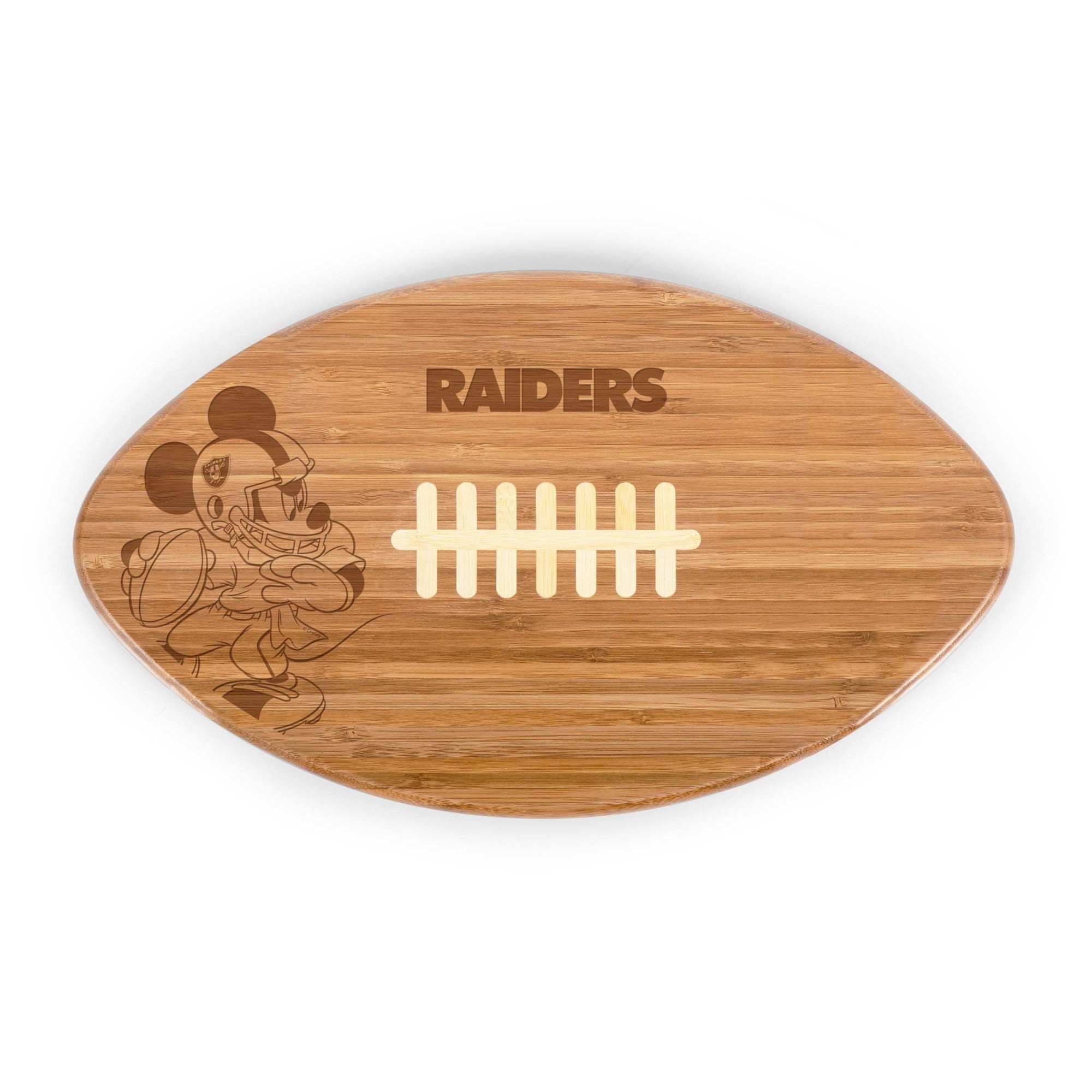 Las Vegas Raiders Mickey Mouse - Touchdown! Football Cutting Board & Serving Tray