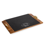 Acacia Wood & Slate Black with Gold Accents