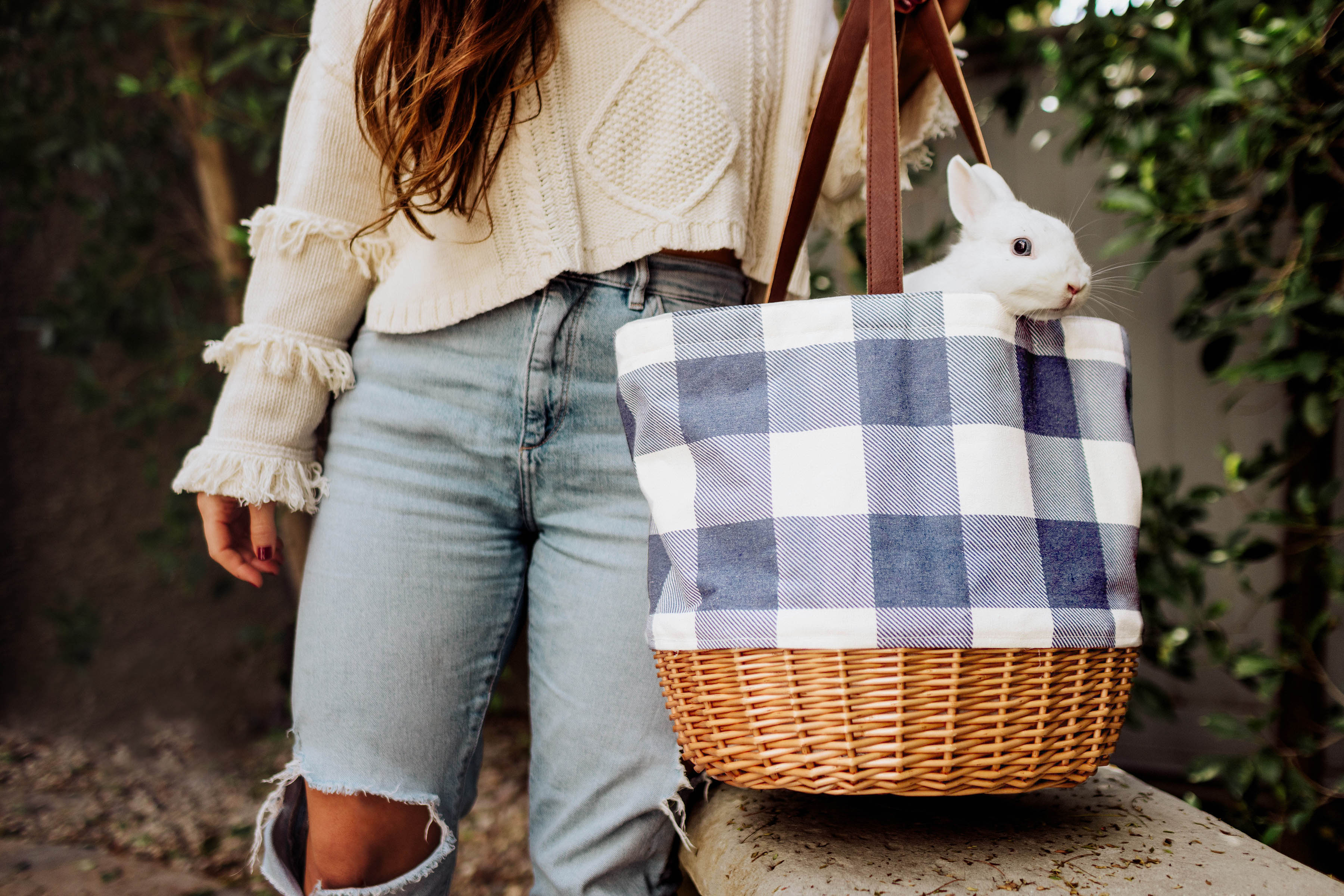 Coronado Canvas and Willow Basket Tote-Picnic Time Family of Brands