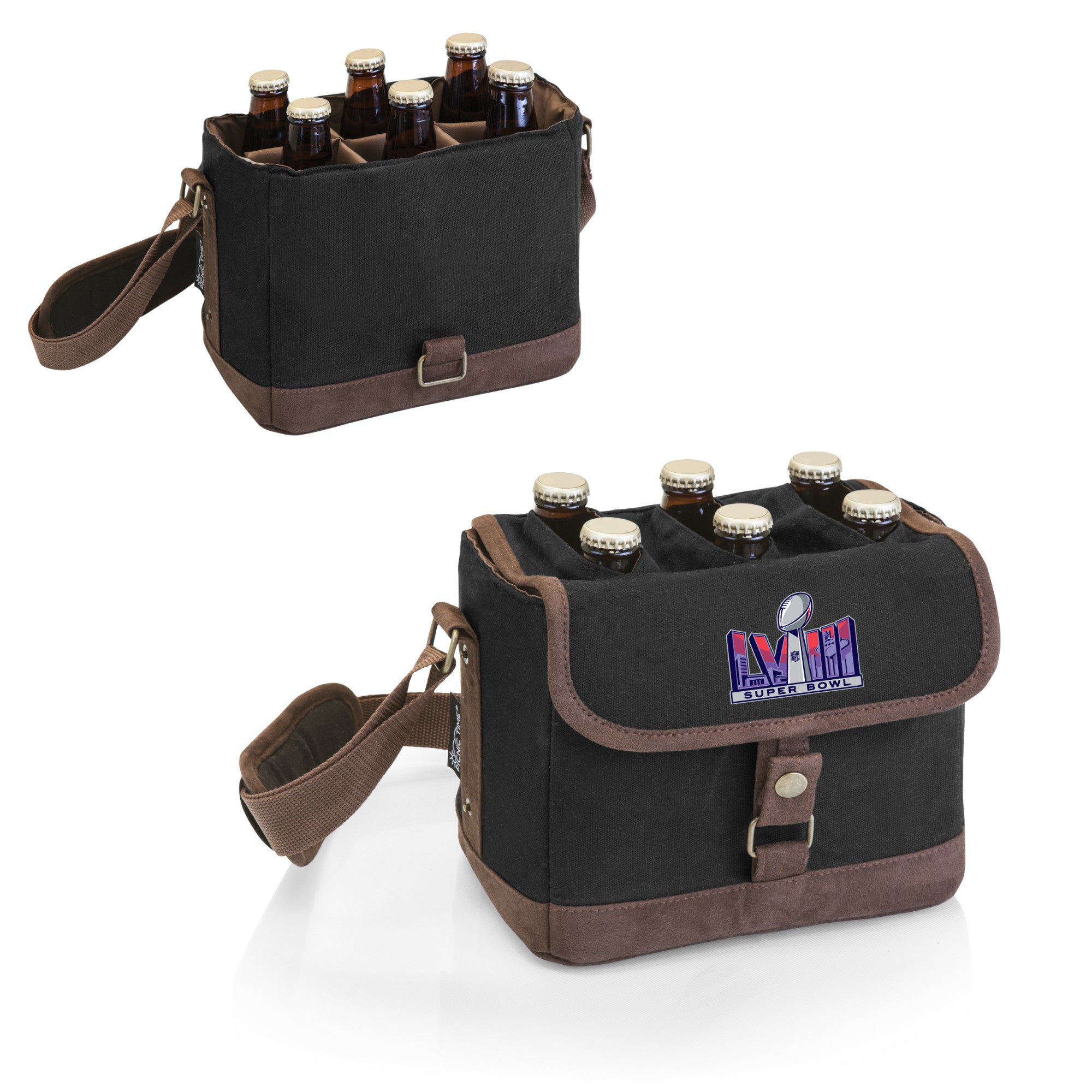 Super Bowl 58 Beer Caddy Cooler Tote with Opener PICNIC TIME FAMILY OF BRANDS