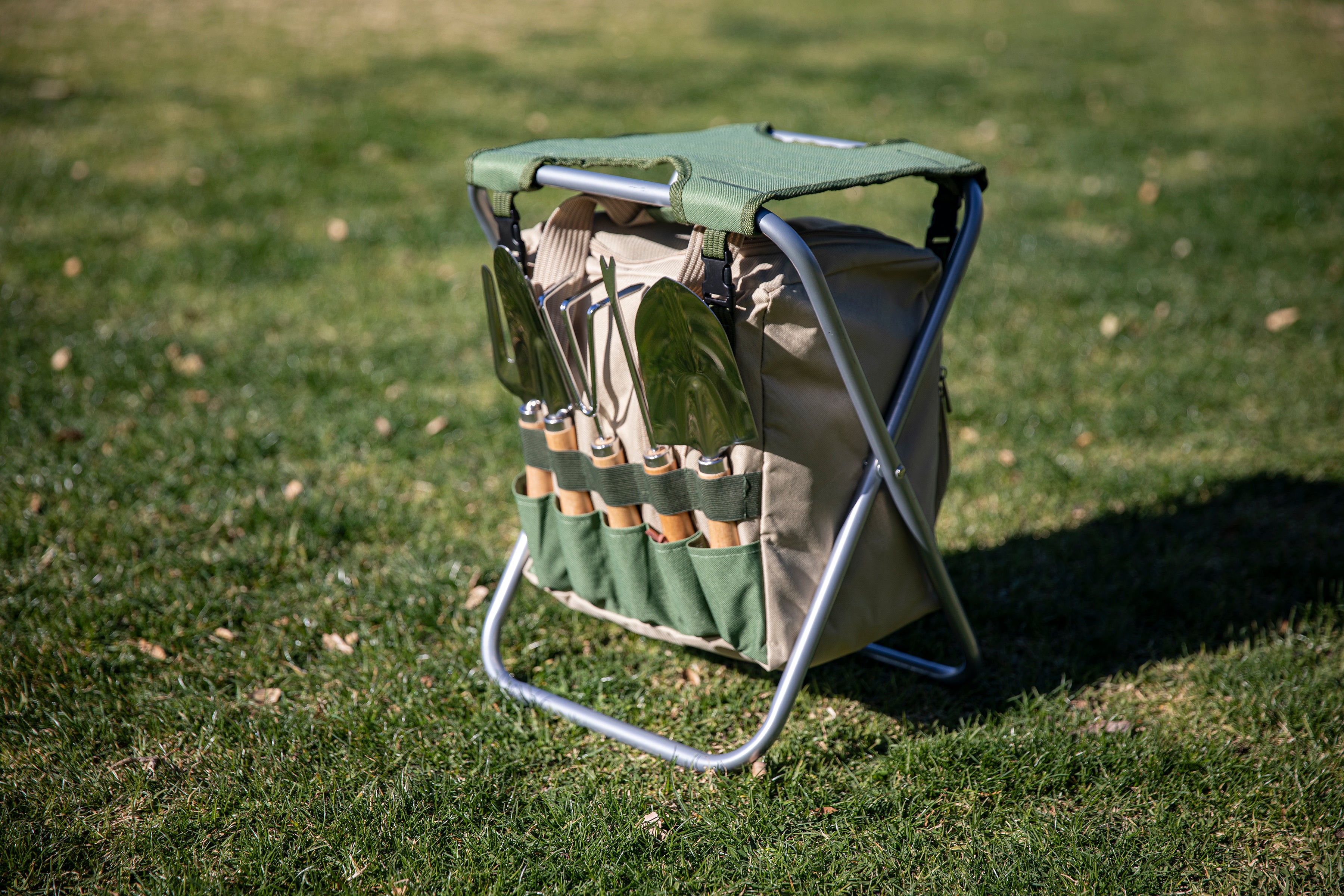 garden stool and tool set Picnic Time Gardener Folding Seat with Tools