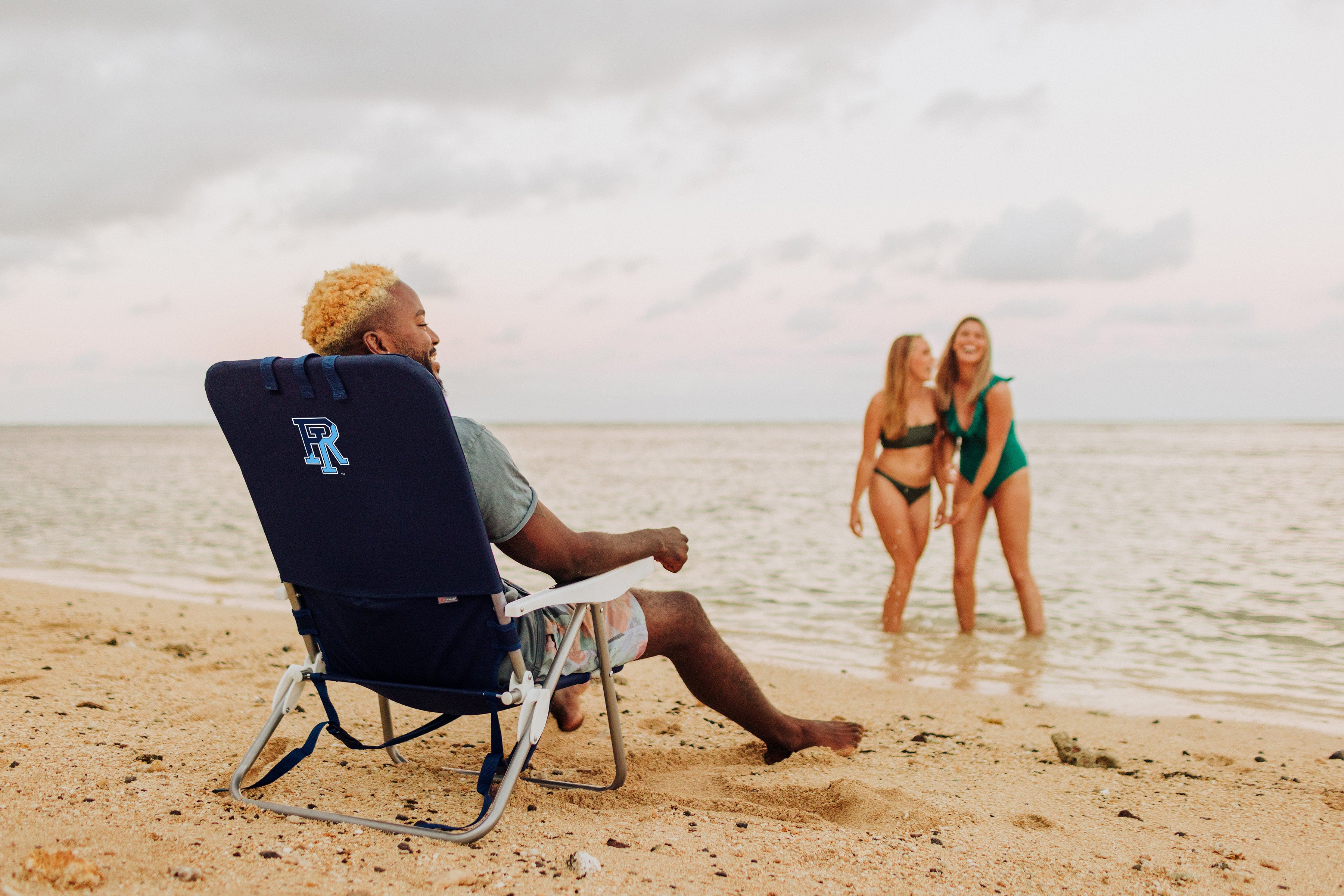 Rhode Island Rams - Monaco Reclining Beach Backpack Chair