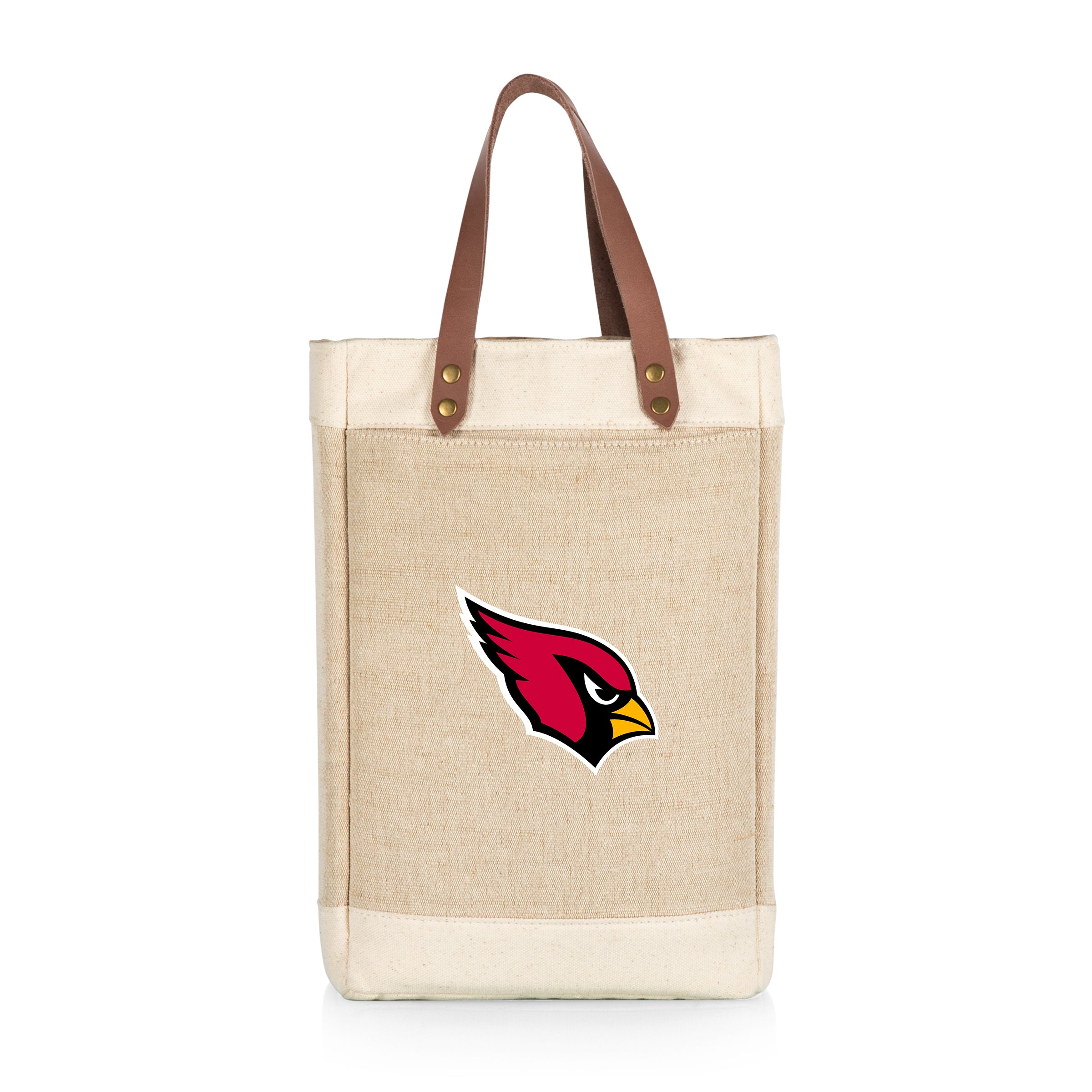 Arizona Cardinals - Pinot Jute 2 Bottle Insulated Wine Bag-Picnic Time Family of Brands