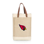 Arizona Cardinals - Pinot Jute 2 Bottle Insulated Wine Bag-Picnic Time Family of Brands