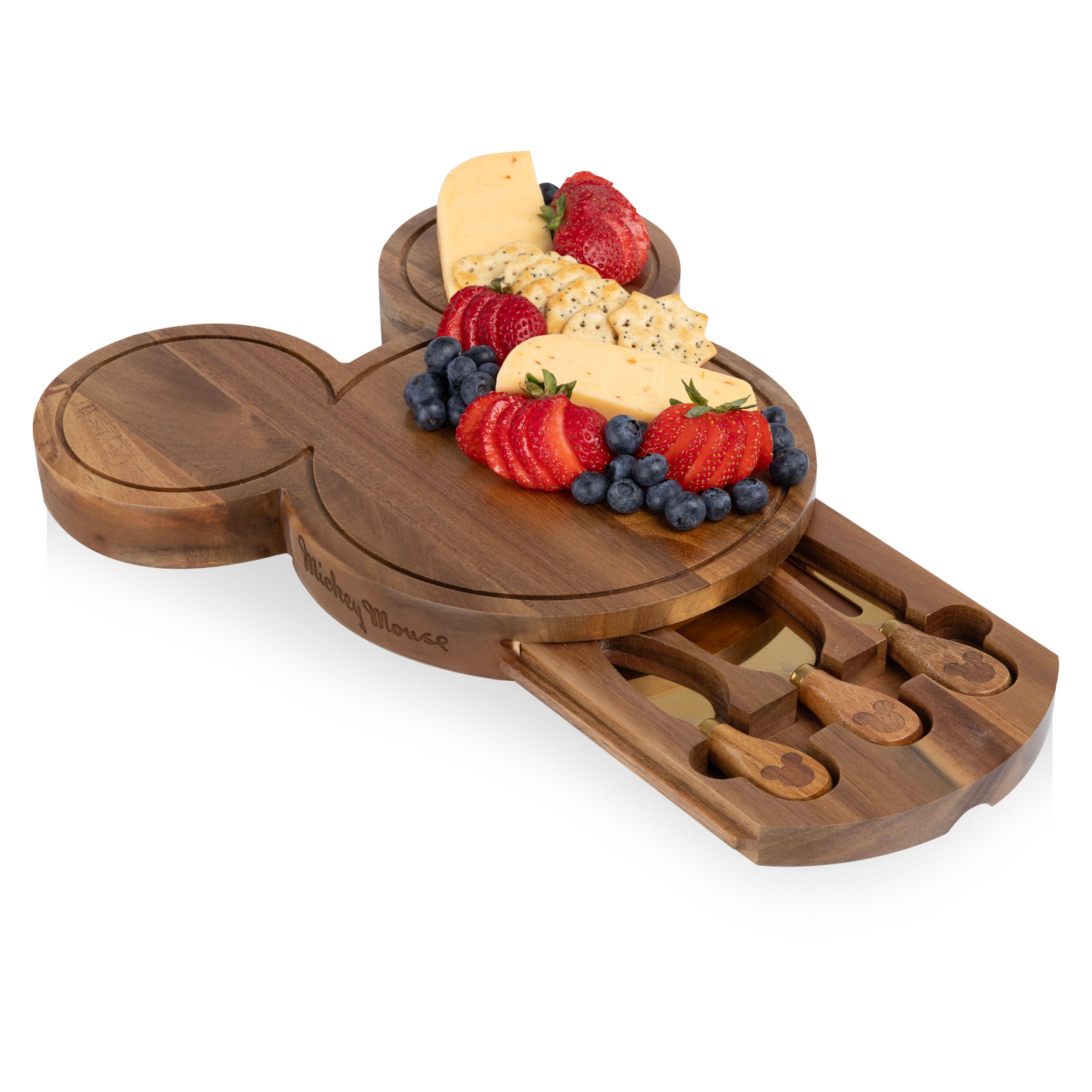 Mickey Mouse - Mickey Mouse Head Shaped Acacia Cheese Board with Tools