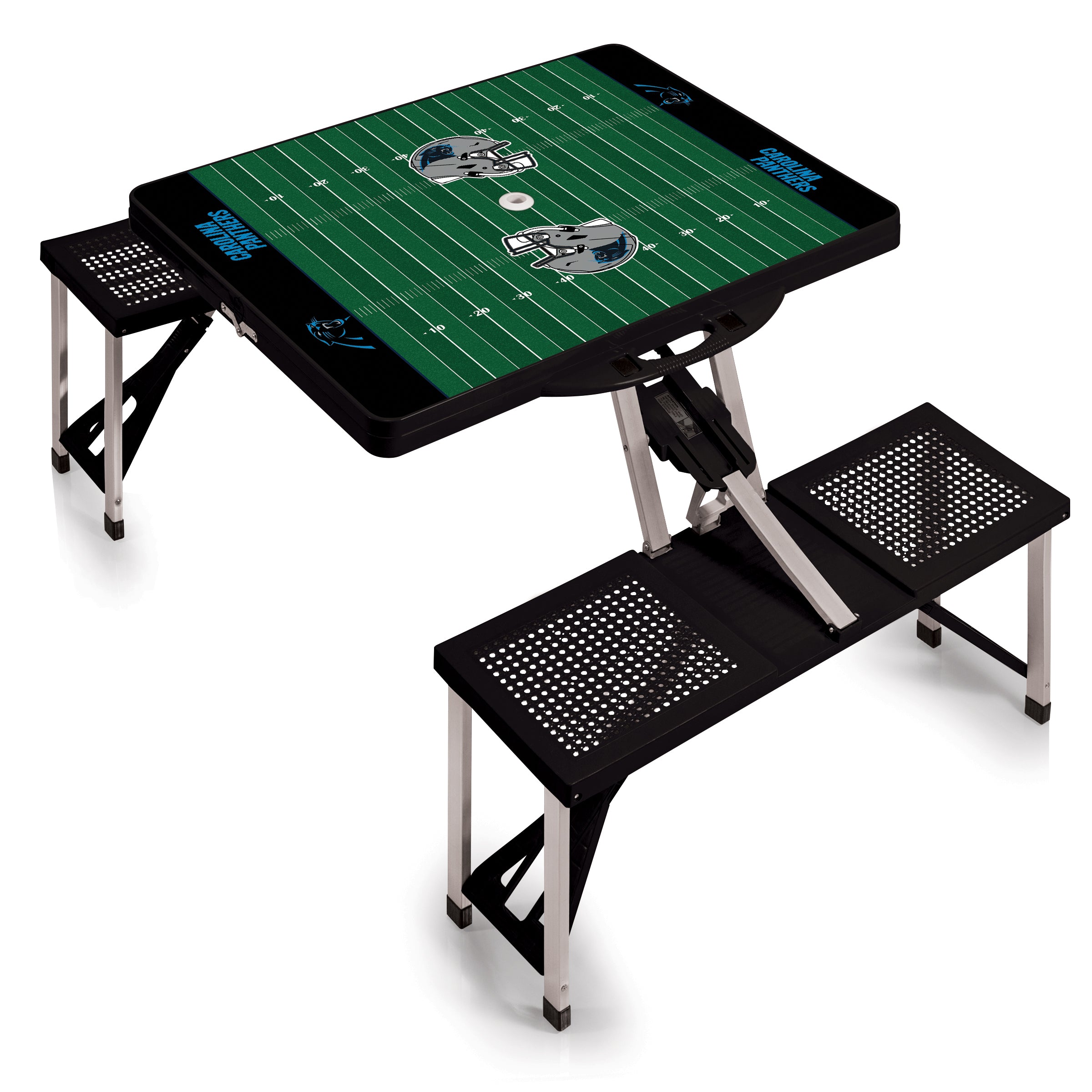Carolina Panthers Football Field - Picnic Table Portable Folding Table with Seats-Picnic Time Family of Brands