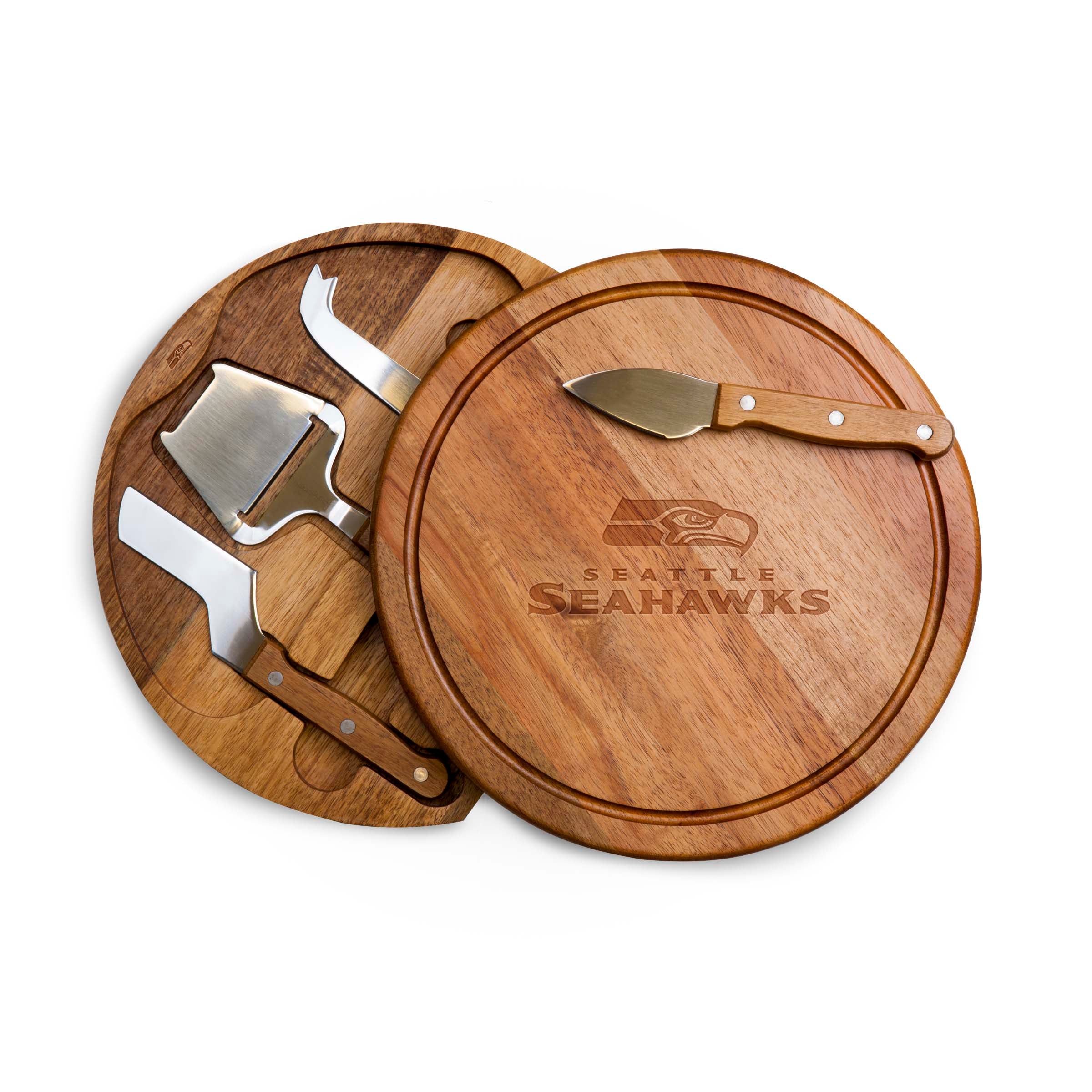 Seattle Seahawks - Acacia Circo Cheese Cutting Board & Tools Set-Picnic Time Family of Brands