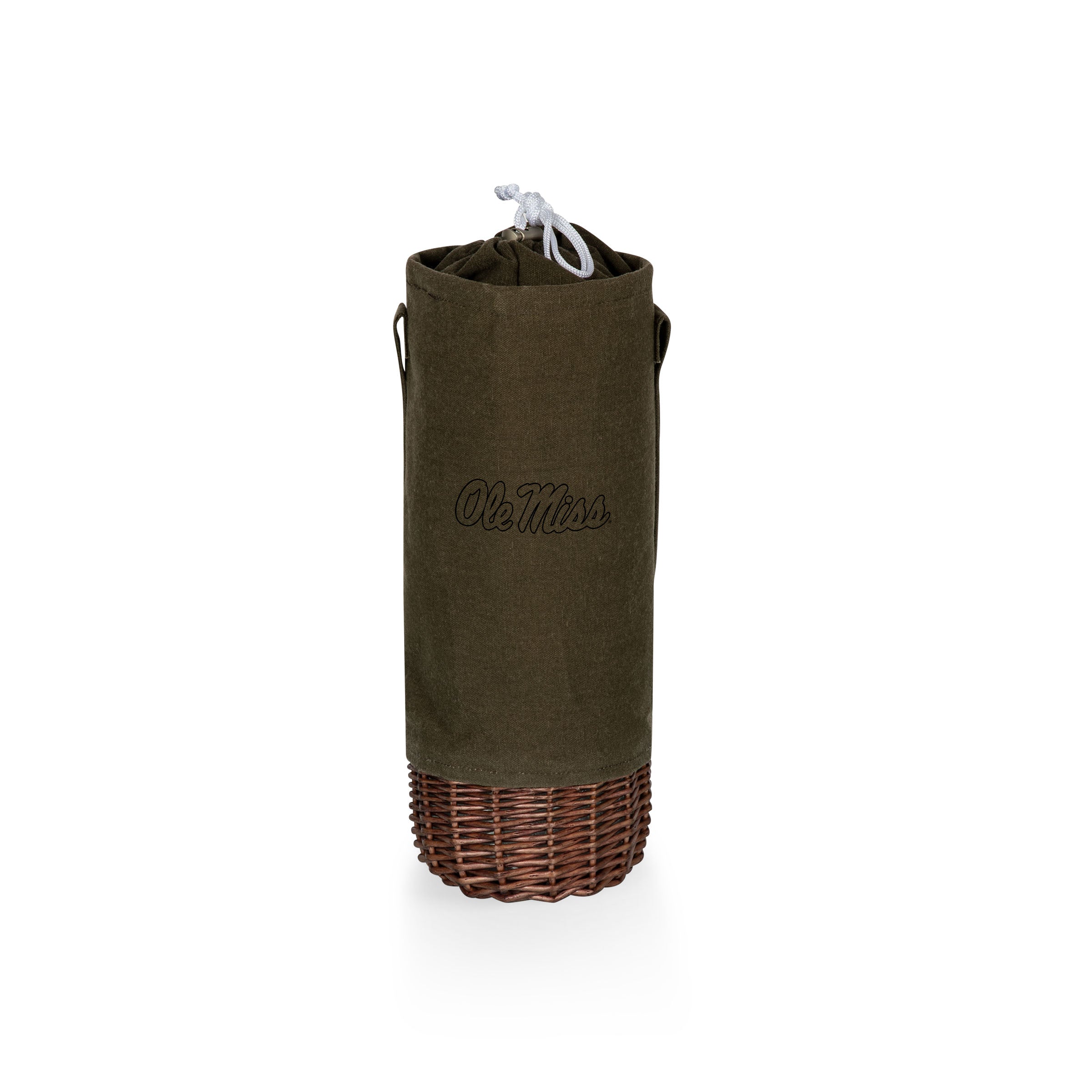 Ole Miss Rebels - Malbec Insulated Canvas and Willow Wine Bottle Basket-Picnic Time Family of Brands