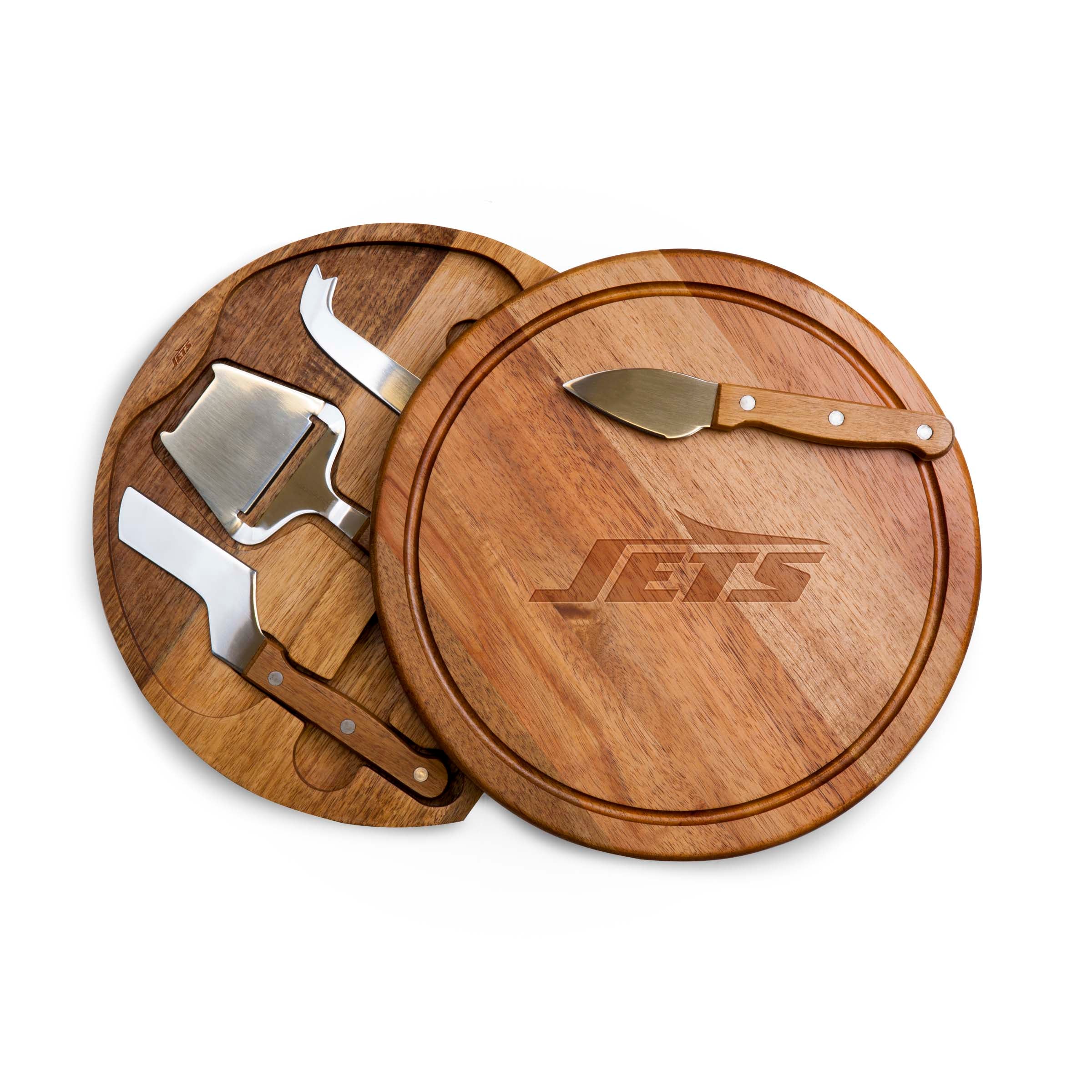 New York Jets - Acacia Circo Cheese Cutting Board & Tools Set
