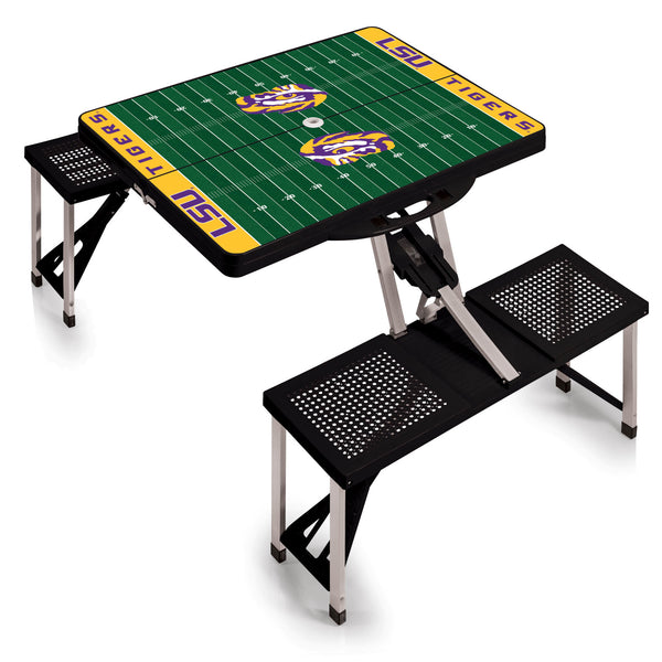 Football Field - LSU Tigers - Picnic Table Portable Folding Table with Seats