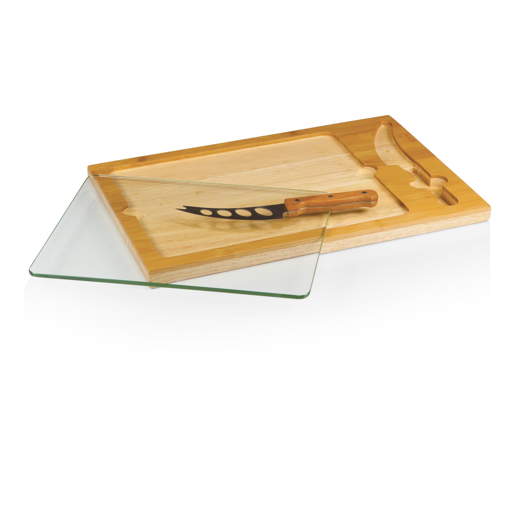 LSU Tigers - Icon Glass Top Cutting Board & Knife Set