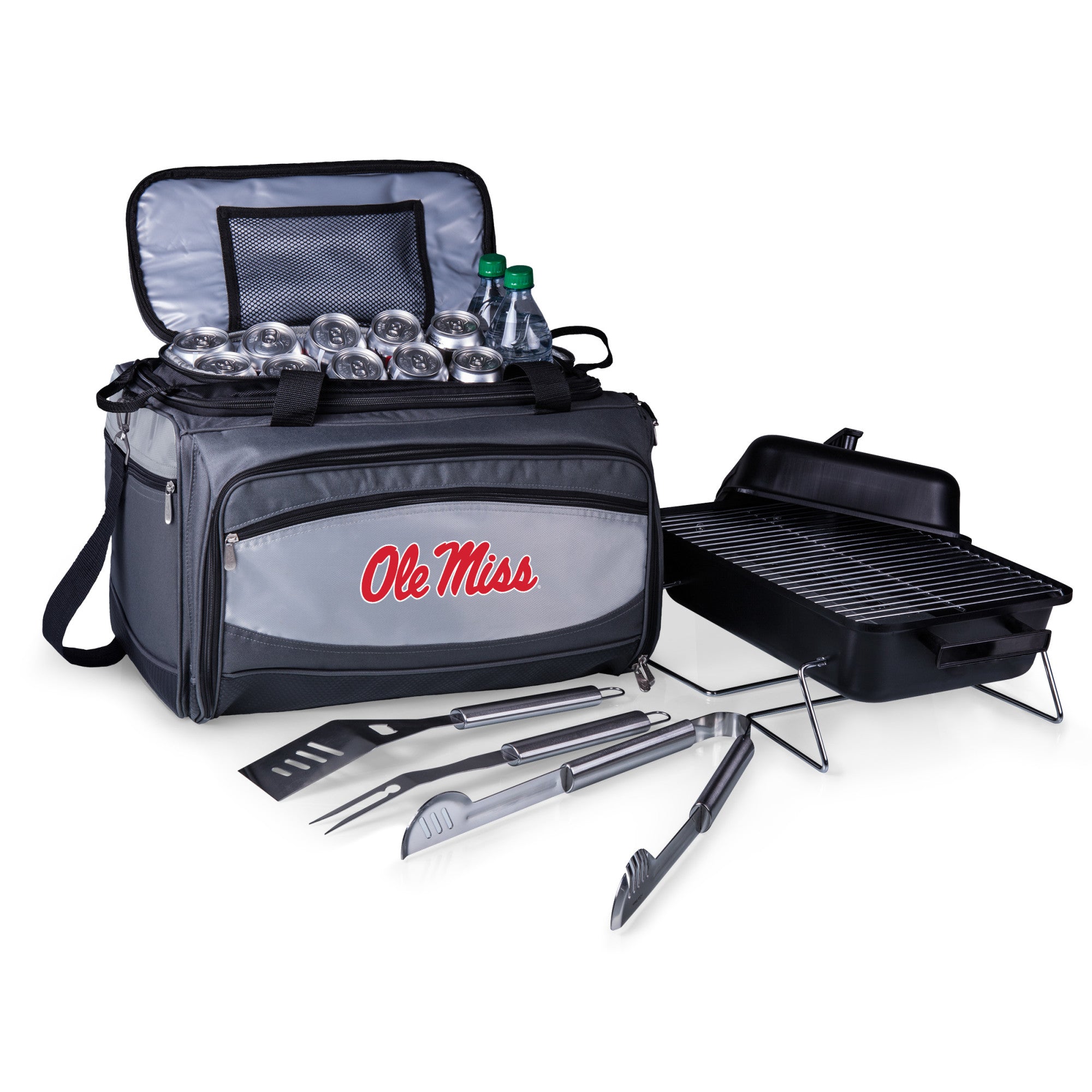Ole Miss Rebels - Buccaneer Portable Charcoal Grill & Cooler Tote-Picnic Time Family of Brands