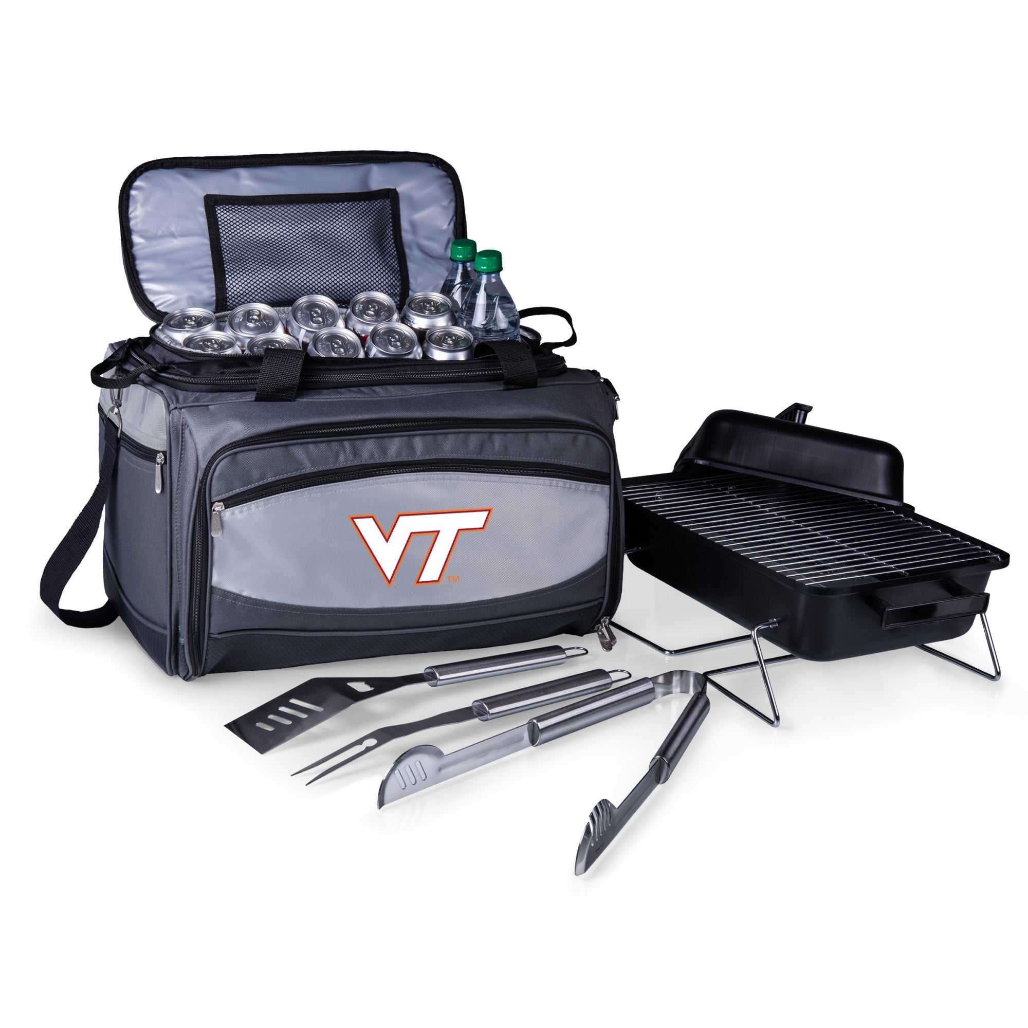 Virginia Tech Hokies - Buccaneer Portable Charcoal Grill & Cooler Tote-Picnic Time Family of Brands