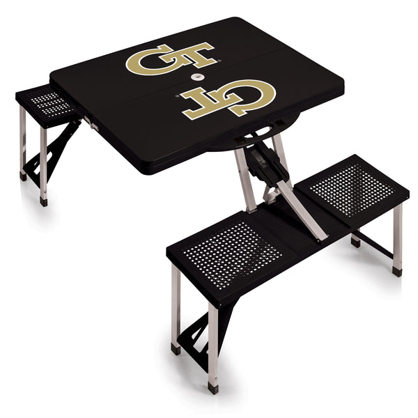 Georgia Tech Yellow Jackets - Picnic Table Portable Folding Table with Seats