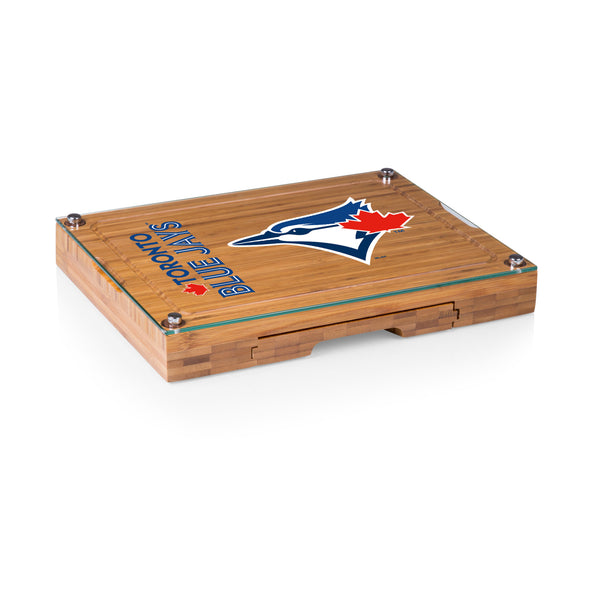 Toronto Blue Jays - Concerto Glass Top Cheese Cutting Board & Tools Set