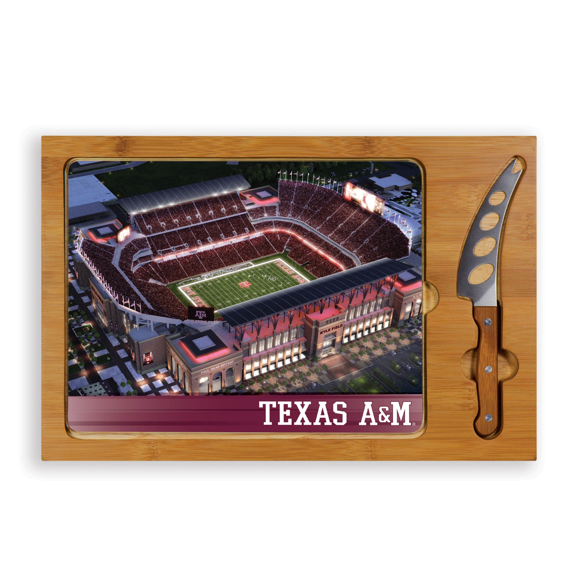 Texas A&M Aggies - Icon Glass Top Cutting Board & Knife Set