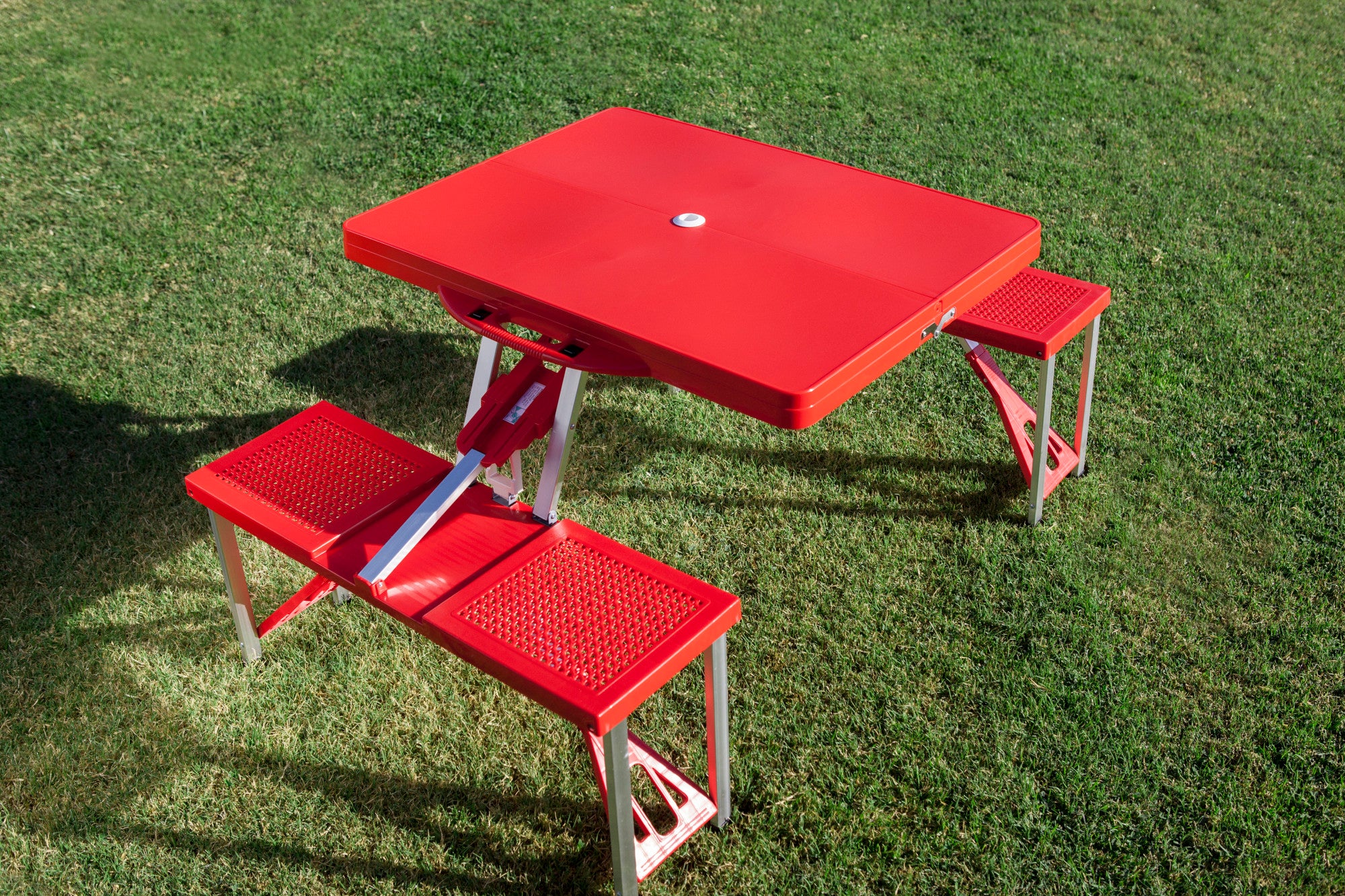 Football Field - New England Patriots - Picnic Table Portable Folding Table with Seats