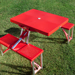 Football Field - Arkansas Razorbacks - Picnic Table Portable Folding Table with Seats