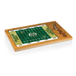 Colorado State Rams Football Field - Icon Glass Top Cutting Board & Knife Set