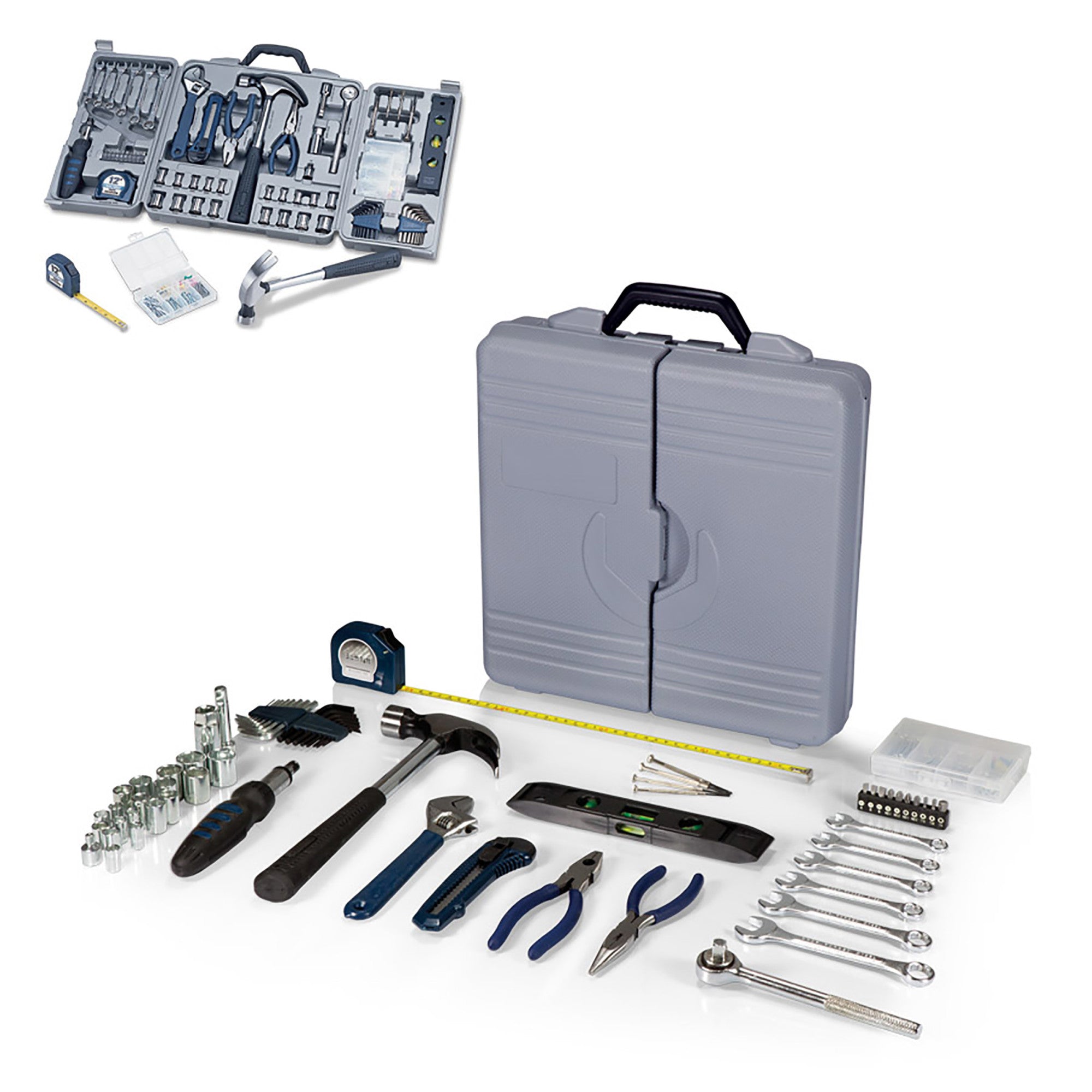 Picnic Time Professional Deluxe Tool Kit with Carrying Case, Grey