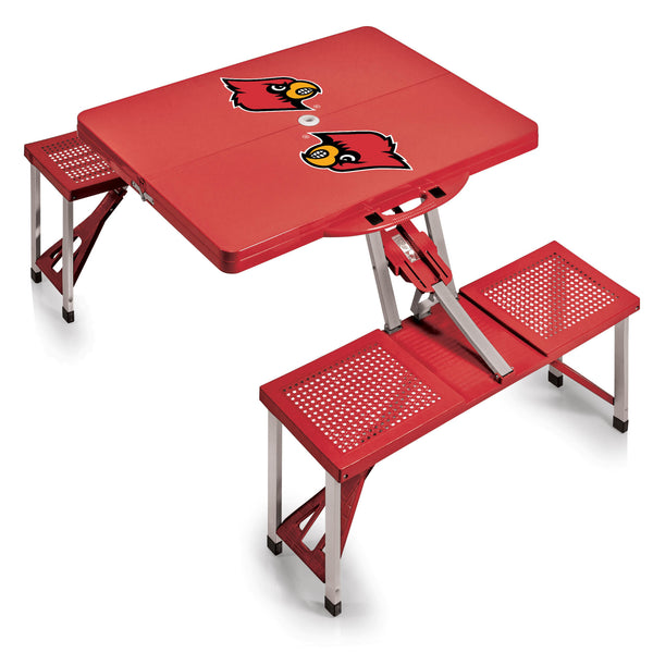 Louisville Cardinals - Picnic Table Portable Folding Table with Seats