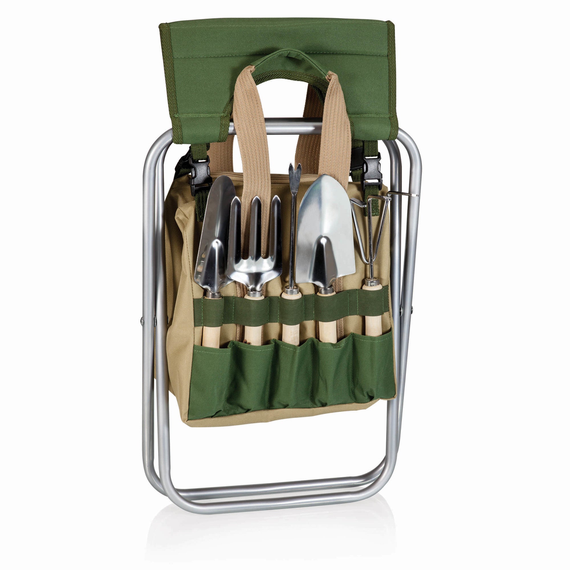 garden tool set with seat Picnic Time Gardener Folding Seat with Tools