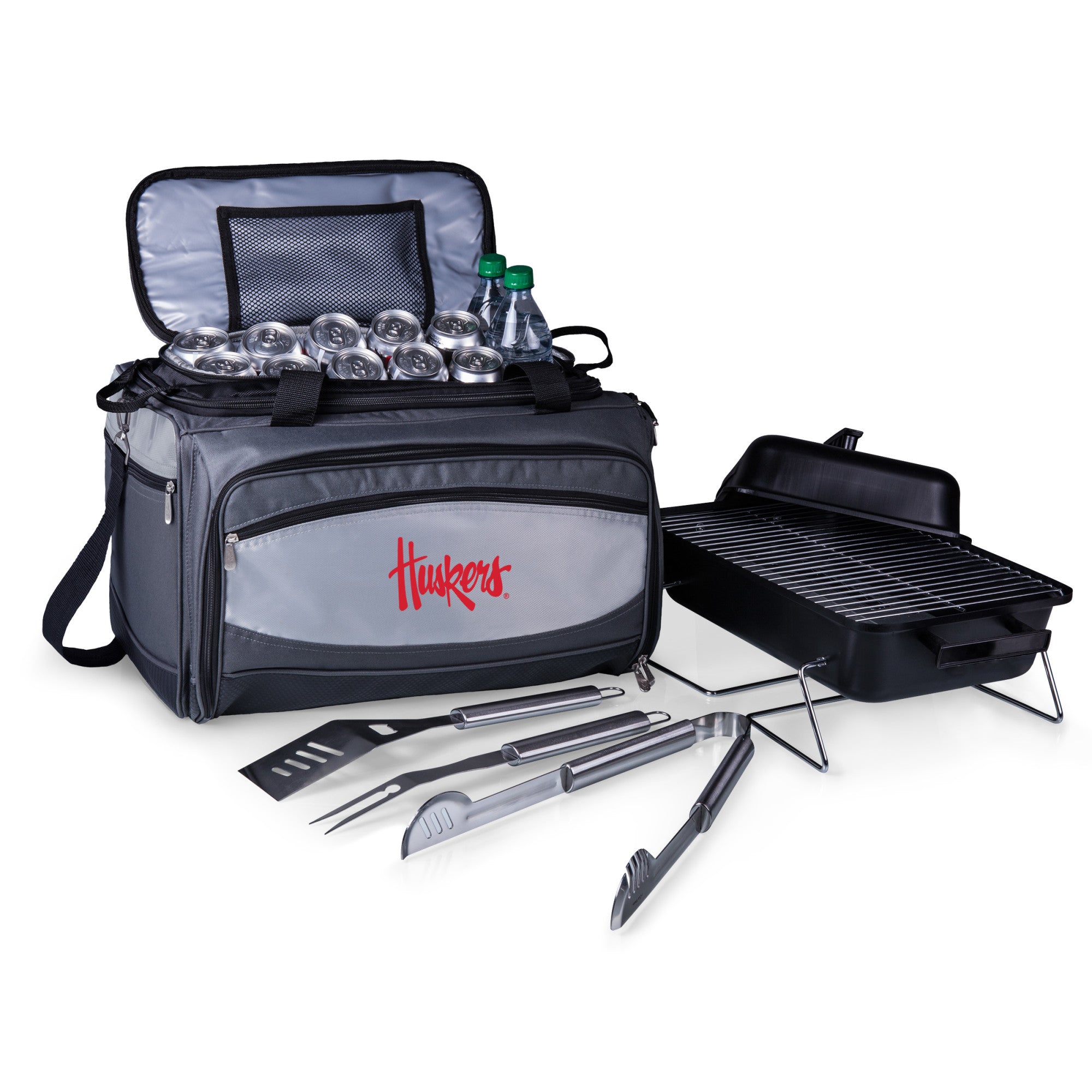 Nebraska Cornhuskers - Buccaneer Portable Charcoal Grill & Cooler Tote-Picnic Time Family of Brands