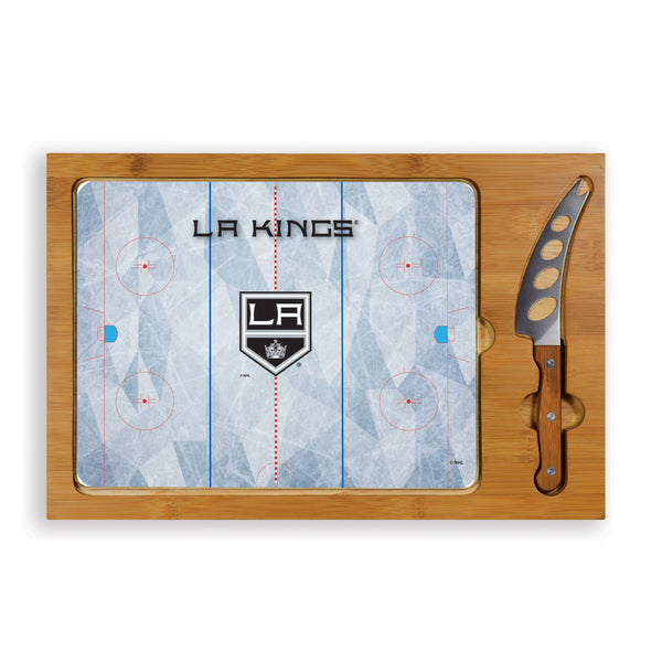 Los Angeles Kings Hockey Rink - Icon Glass Top Cutting Board & Knife Set