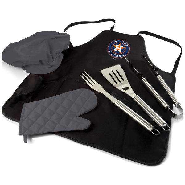 Houston Astros - BBQ Apron Tote Pro Grill Set