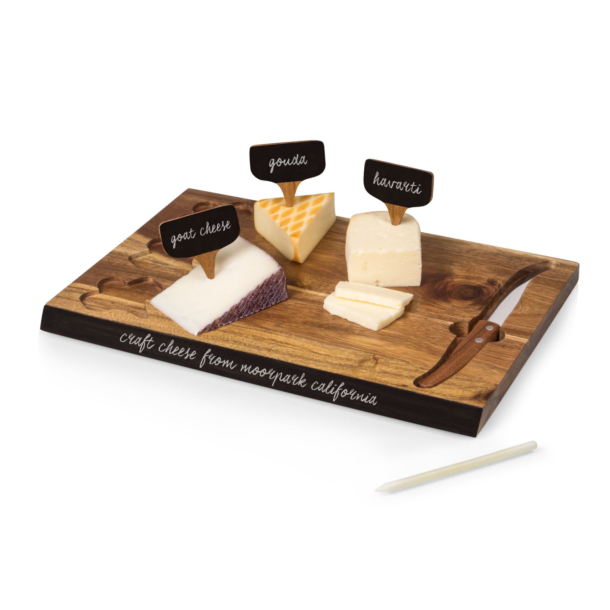 Illinois Fighting Illini - Delio Acacia Cheese Cutting Board & Tools Set