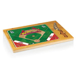 Baseball Diamond - St. Louis Cardinals - Icon Glass Top Cutting Board & Knife Set
