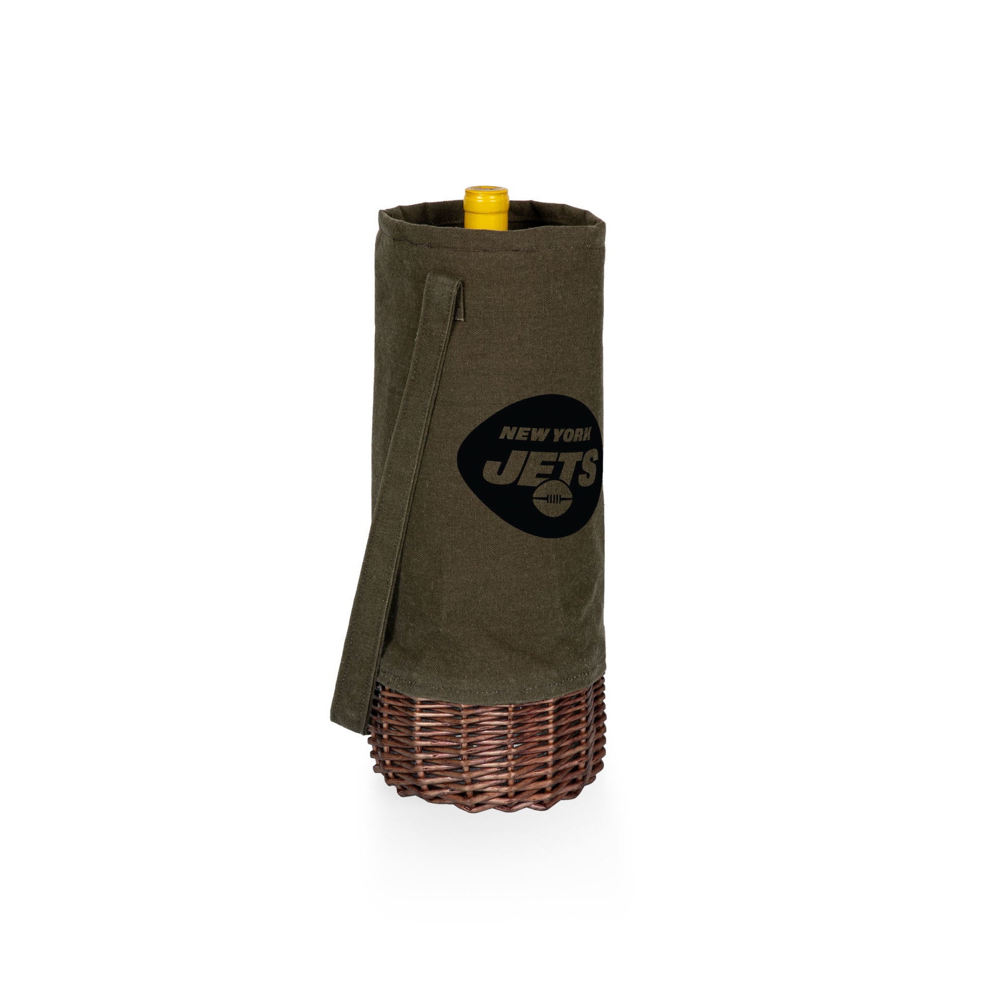 New York Jets - Malbec Insulated Canvas and Willow Wine Bottle Basket
